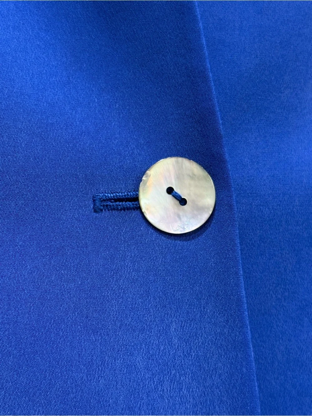 100% Silk Vintage Jones New York Petite Royal Blue Suit Set (Size 4P)